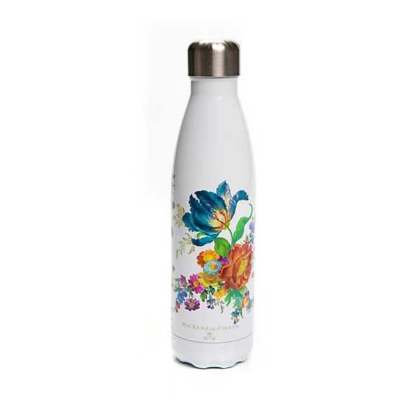 Mackenzie -Childs Flower Market Water Bottle - White - Picture 1 of 1